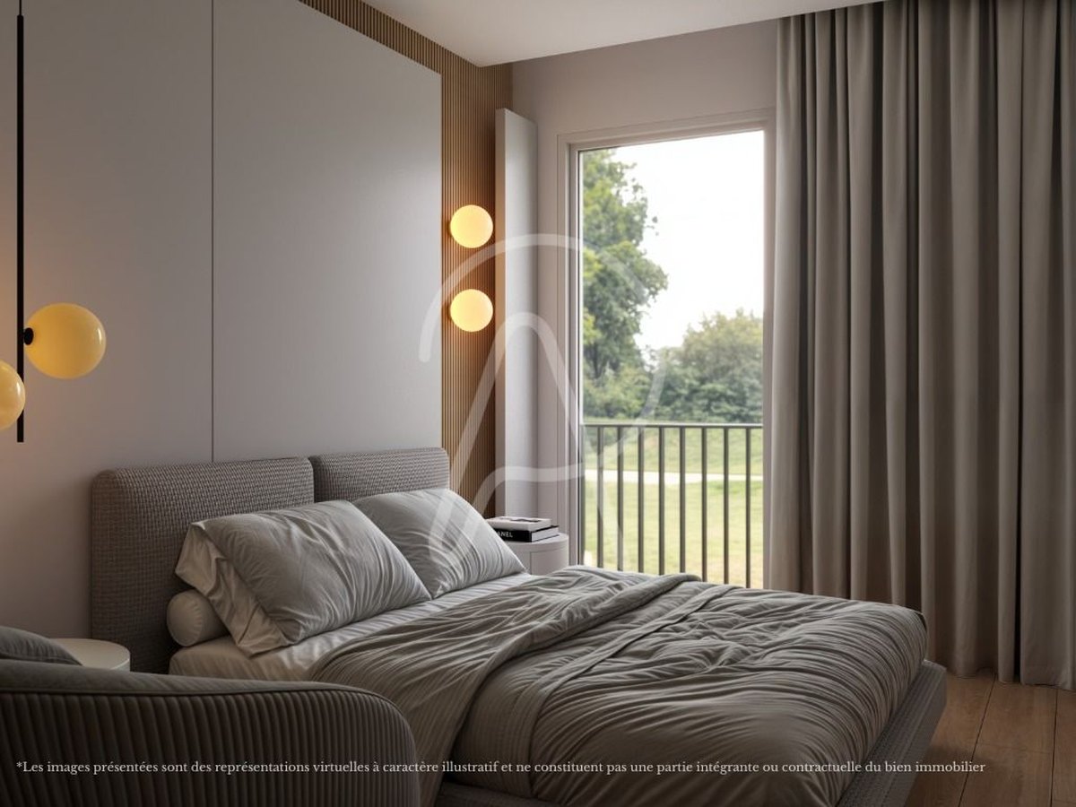 Chambre avec placards intégrés d'un T2 de Prestige Residence Porto Bonfim